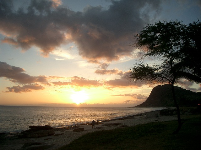 ハワイ・オアフ島西海岸のサンセット写真
